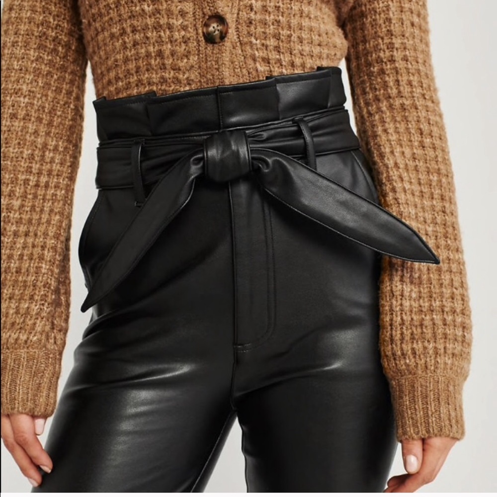 Abercrombie & Fitch Faux Leather Paperbag Pants